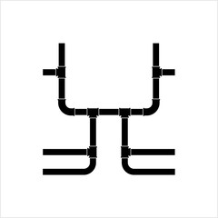 Pipe Icon, Plumbing Work, Gas,, Air, Water, Oil, Liquid Pipeline