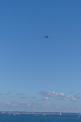 sea and sky, plane and boats 