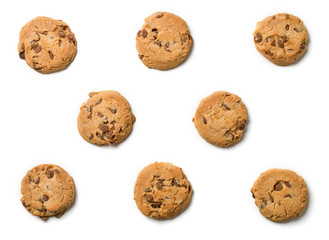 chocolate chip cookies white background