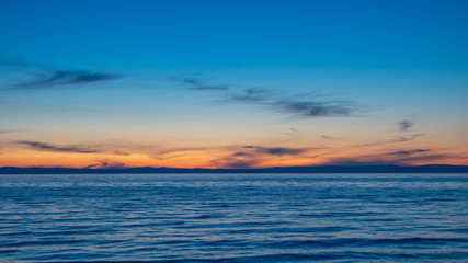 Beautiful sunset on the sandy beach