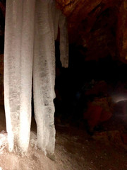 a stalactites cave in the alps