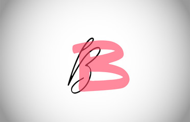 B BB alphabet logo icon. Two types of letter design for business and company corporate identity in pink and black color