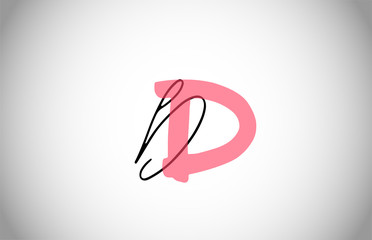 D DD alphabet logo icon. Two types of letter design for business and company corporate identity in pink and black color