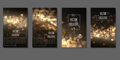 The 4 banners with one theme of design. Smooth light and shadow for flyers, web, cards, etc.