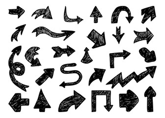 Big set of hand drawn arrows