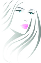 Vector illustrations girl with long hair 