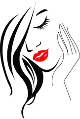 Vector illustrations girl with long hair 