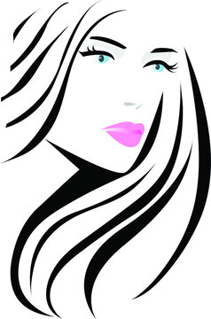 Vector illustrations girl with long hair 