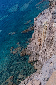 View of Mediterranean Sea from Belvedere di Capo Sandalo, Carloforte, Sardinia, Italy 1