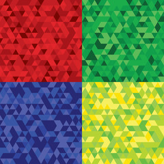 Four color triangles - abstract geometric background. Vector illustration