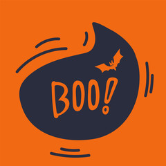 Vector set of invitations for Halloween parties or greeting cards with hand-drawn inscriptions and traditional symbols. Funny and funny illustrations for the autumn holiday. Vector illustration