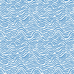 Seamless pattern with waves. Design for backdrops with sea, rivers or water texture. Repeating texture. Figure for textiles. Print for the cover of the book, postcards, t-shirts. Surface design.