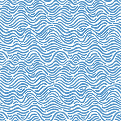 Seamless pattern with waves. Design for backdrops with sea, rivers or water texture. Repeating texture. Figure for textiles. Print for the cover of the book, postcards, t-shirts. Surface design.