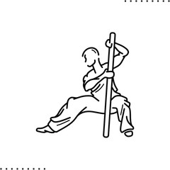 Obraz premium Japanese martial arts vector icon in outlines