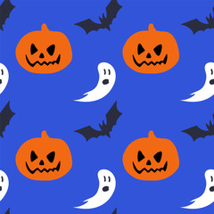 Vector background of invitations for Halloween parties or greeting cards with hand-drawn inscriptions and traditional symbols. Funny and funny illustrations for the autumn holiday. Vector illustration