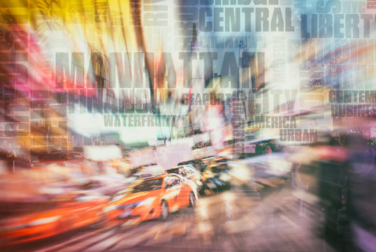 NYC Times Square. Modern art. 3D rendering