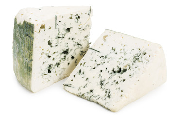 blue cheese isolated on a white background