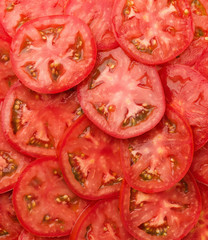 Sliced tomatoes top view