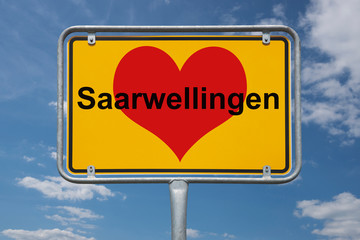 Ortstafel Saarwellingen