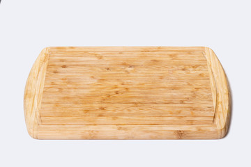 Kitchen wooden cutting Board isolated on white background. High quality photo