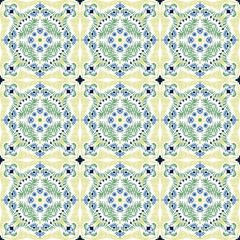 Bandana print. Women's shawl with floral pattern. Mediterranean wallpaper. Portuguese tile azulejo. Turkish ornament. Spanish porcelain. Ceramic dishes. 