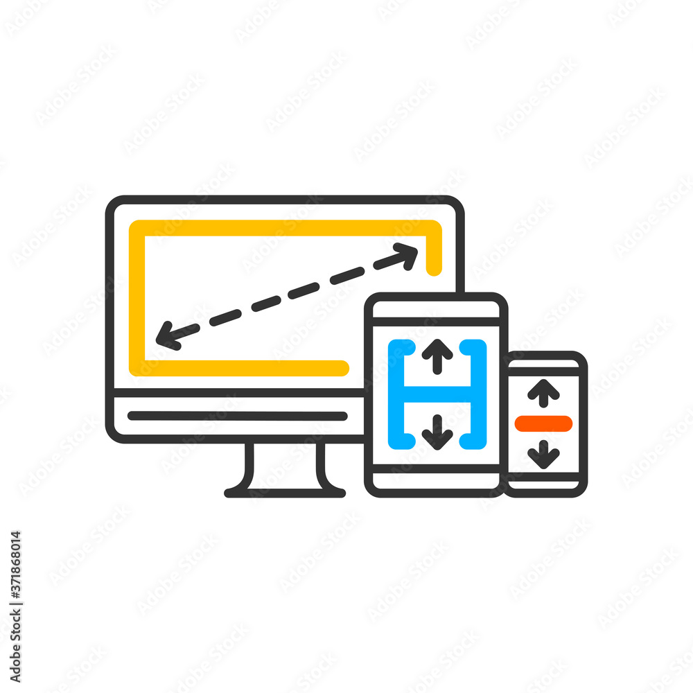 Poster responsive web design. minimalist pages layout template adaptive for all devices - computer, tablet 