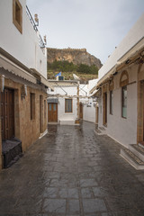 View of the picturesque town of Lindos, Rhodes, Greece
