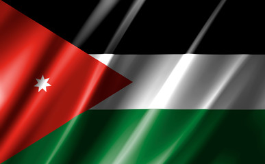 Fototapeta premium 3D rendering of the waving flag Jordan