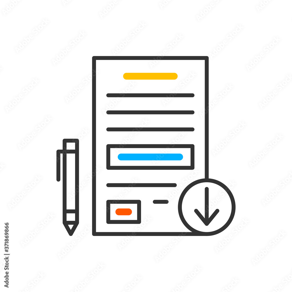 Poster file upload vector icon, document symbol. vector color icon.