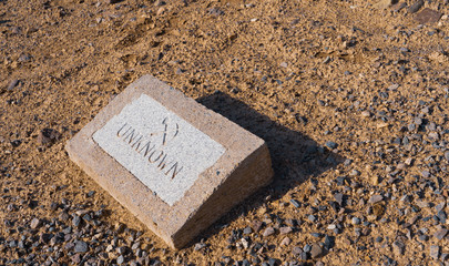 unknown miner's grave marker