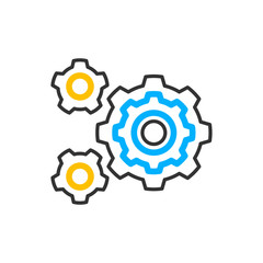 Gear settings icon. Vector color icon.