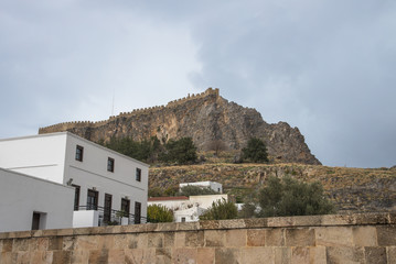 Views of the Lindos Acropolis, Rhodes, Greece