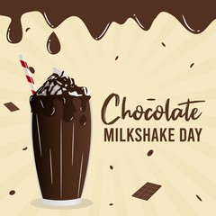 Chocolate Milkshake Day Vector Illustration