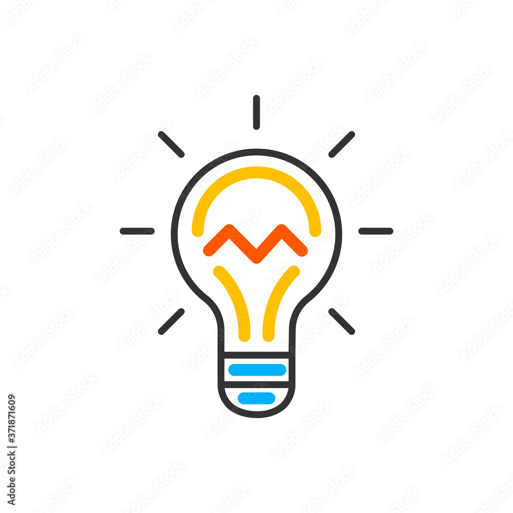 Aufkleber light bulb icon vector. solution, ideas symbol vector graphic. vector color icon.