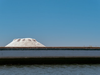 Salt mound in a salt mine in Aveiro, Portugal