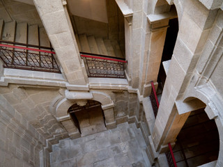 View from an upper angle of a staircase
