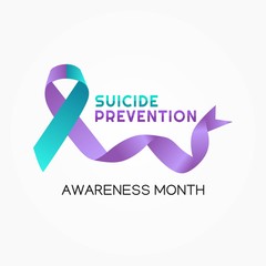 Suicide Prevention Awareness Month Vector Illustration