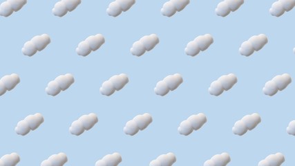 3D CLOUDS PATTERN ON SKY BLUE BACKGROUND