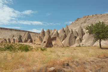 ruins of the ancient city in Cappadocia