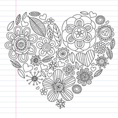 Flowers vector pattern. Background for wedding design, coloring page, book.