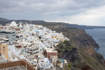 View of Fira, capital of Santorini, Greece