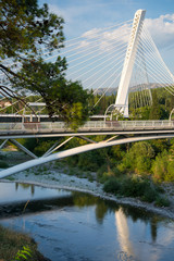 Obraz premium Podgorica,view of Millennium bridge crossing the river,Montenegro,Eastern Europe.