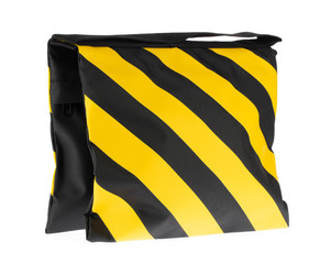 Equipment Black Yellow Sandbag For Stand Tripod isolated on white background
