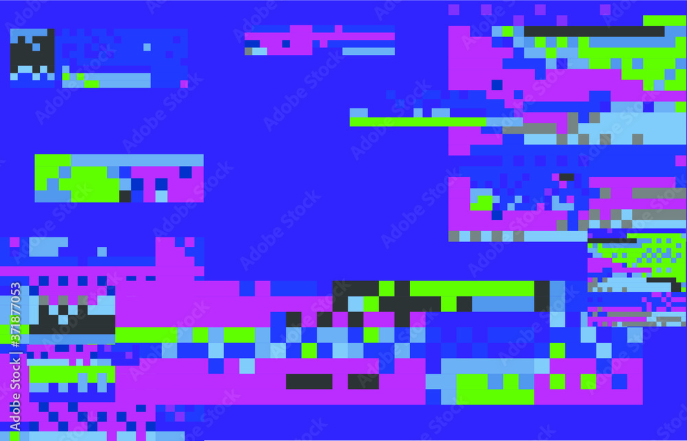 Aufkleber Abstract pixelated background with flickers and datamoshing effect.