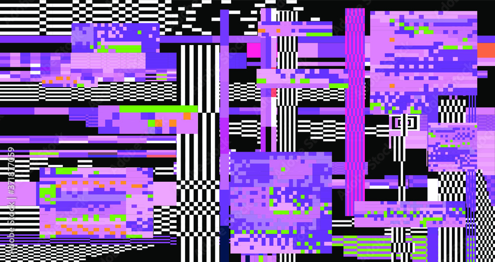 Aufkleber Abstract pixelated background with flickers and datamoshing effect.
