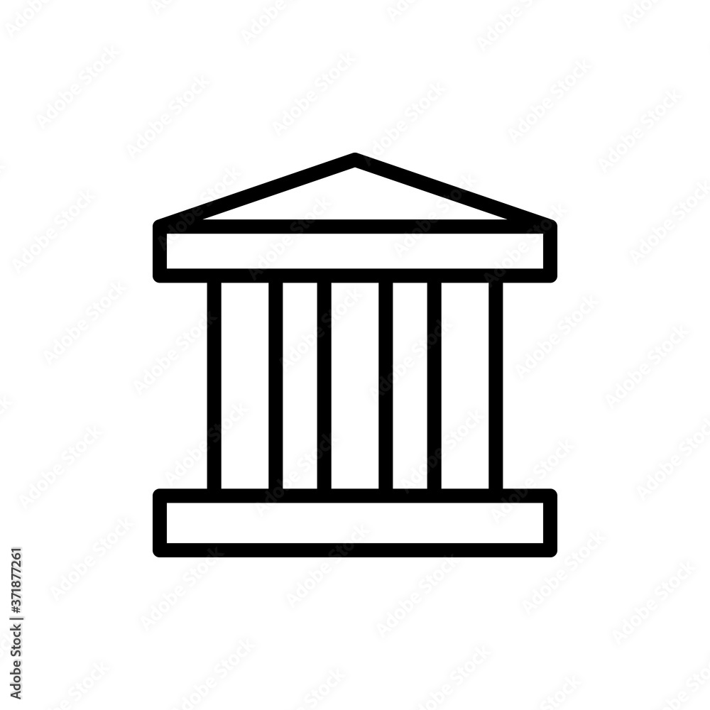 Poster building museum bank icon. simple line, outline vector elements of architecture icons for ui and ux,