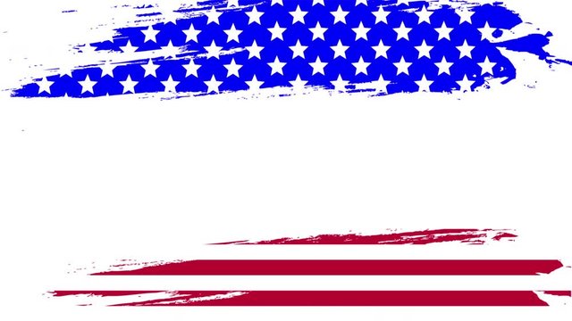 Watercolor usa flag for columbus day, art video illustration.