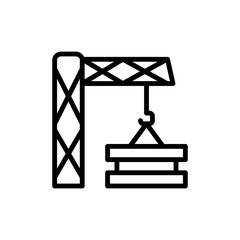 Fototapeta na wymiar Crane metal beam icon. Simple line, outline vector elements of architecture icons for ui and ux, website or mobile application