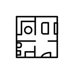 Drawing apartment icon. Simple line, outline vector elements of architecture icons for ui and ux, website or mobile application