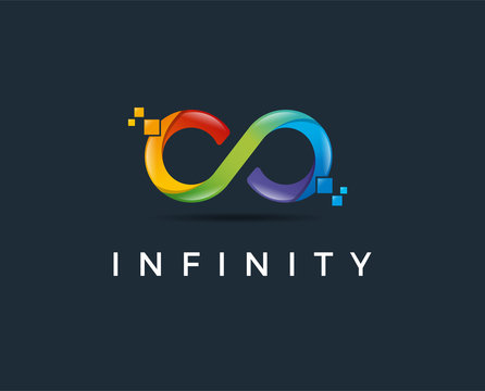 minimal infinity logo template - vector illustration